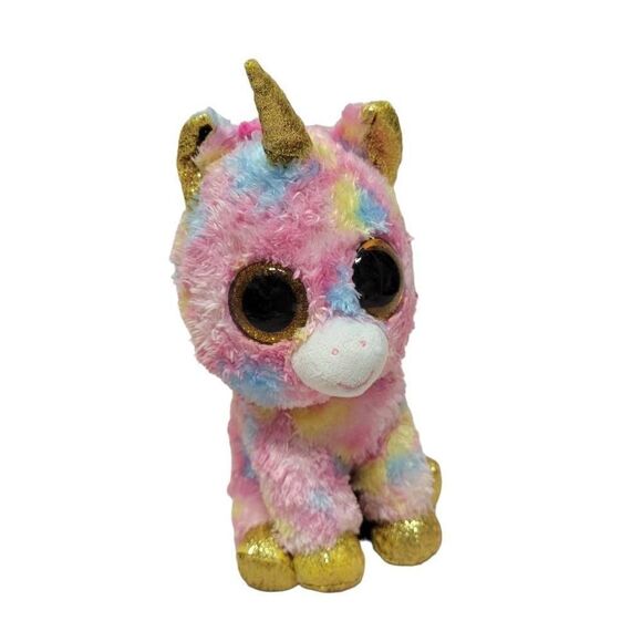 Ty Silk Beanie Boos Fantasia the Unicorn 9" Medium Plush Stuffed Animal Tie-Dyed - Picture 1 of 5